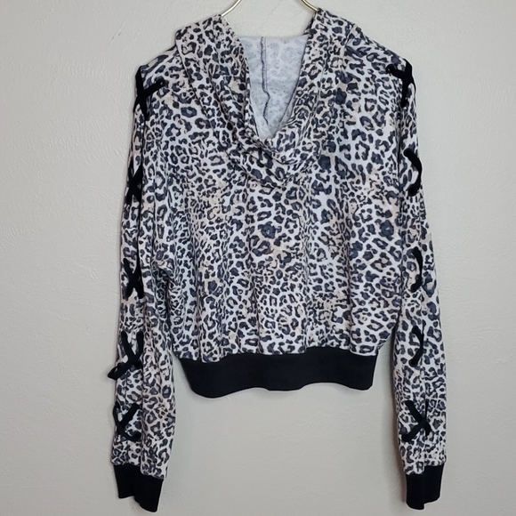 Victoria's Secret Sport Leopard Zip Front Hoodie - Picture 2 of 9